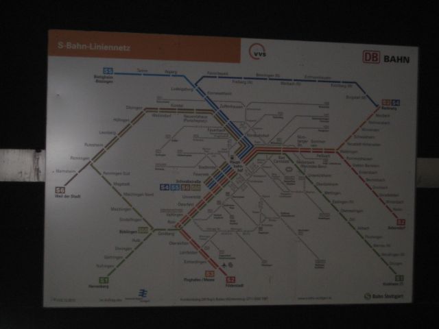 Mapa S-Bahn Stuttgart